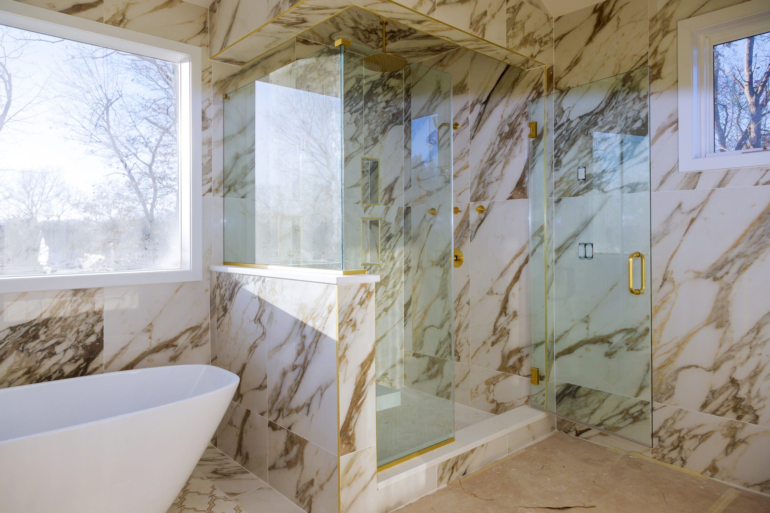 Beautiful bathroom in new home with renovation of a luxury bathroom estate home shower
