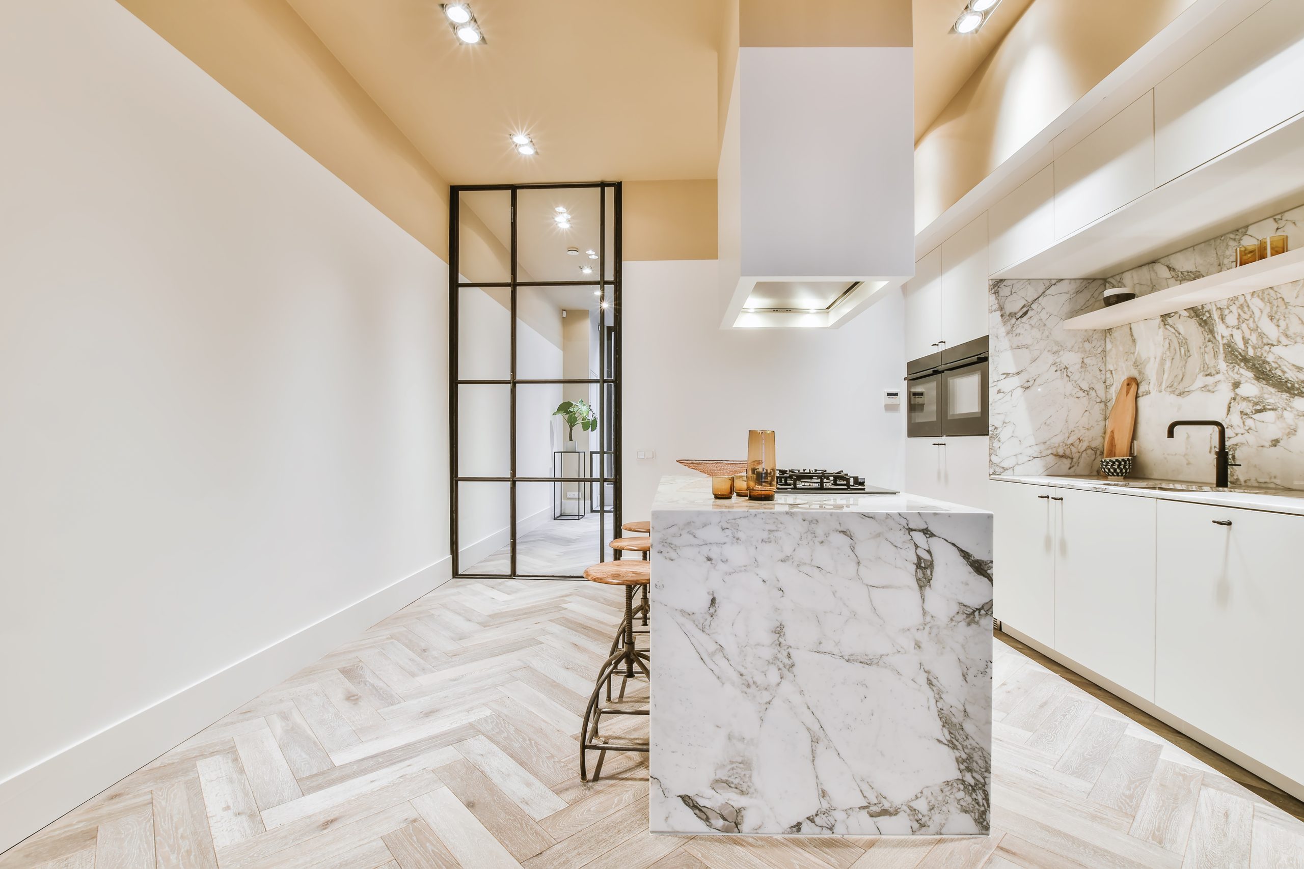 Interior of a beautiful kitchen of an elite house