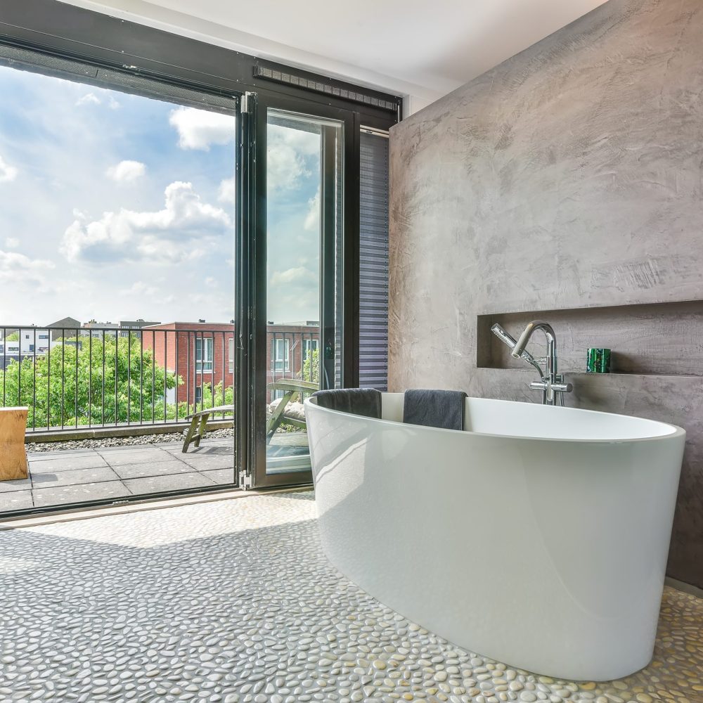 Interior design of beautiful and elegant bathroom